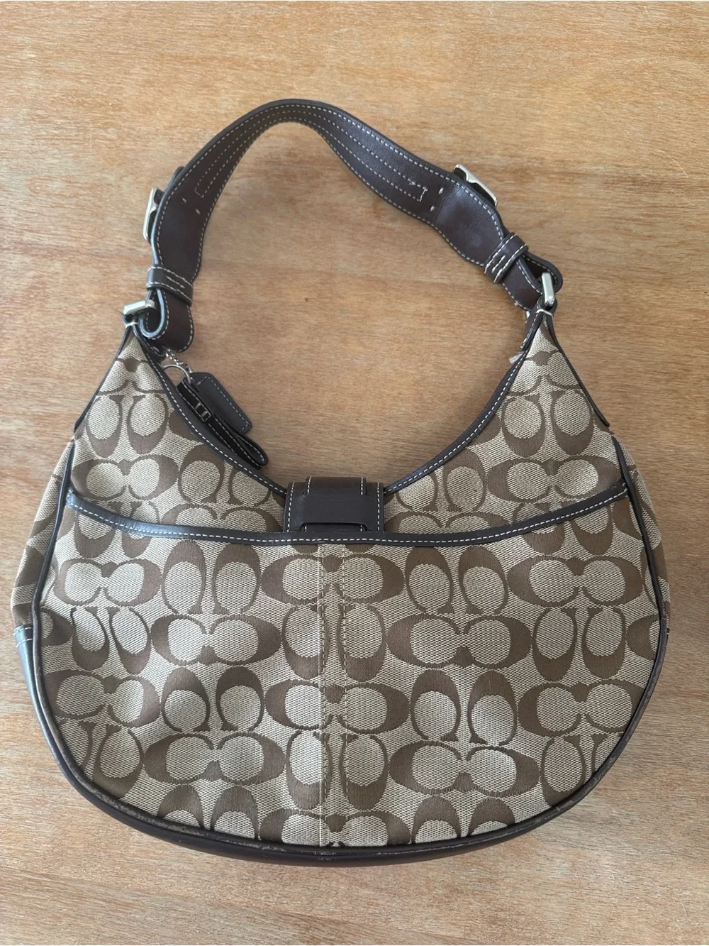 Coach Vintage Y2K Soho Signature Buckle Crescent Hobo Shoulder Bag F06363